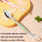 Multi-function Double-head Baby Food Spoon Baby Tableware Fruit Scraper Spoon - Image 7