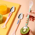 Multi-function Double-head Baby Food Spoon Baby Tableware Fruit Scraper Spoon - Image 10