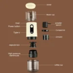 Wireless Portable Coffee Machine Compatible With Ground Coffee & NS Capsule - Image 9