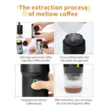 12V 3 In 1 Car Self-heating Coffee Machine Compatible With Large / Small Capsules and Ground Coffee, EU Plug - Image 7