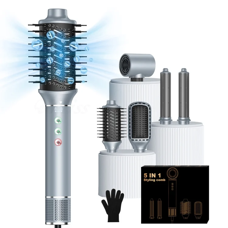 TBD06055269_B1.webp 5 in 1 Hot Air Comb Automatic Curling Negative Ion Hair Dryer - Image 2