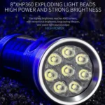 Aluminium Ring 8 Holes Straight Flashlight Outdoor Camping Flashlight - Image 6