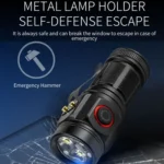 Pen Fork 3 Holes Mini Flashlight Portable Pen Clip Camping Adventure Compass Sport Flashlight - Image 4