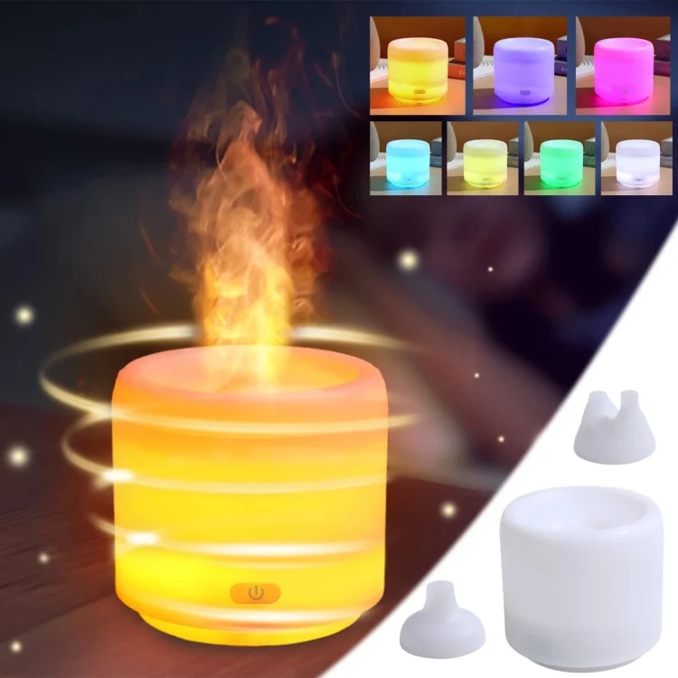 TBD0605537101A.webp 300ml Colorful Flame Aromatherapy Machine USB Power Household Silent Humidifier Aroma Diffuser - Image 1