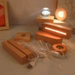 LED Light Solid Wood Luminous Base for Resin Art Acrylic Glass Lights - Image 2