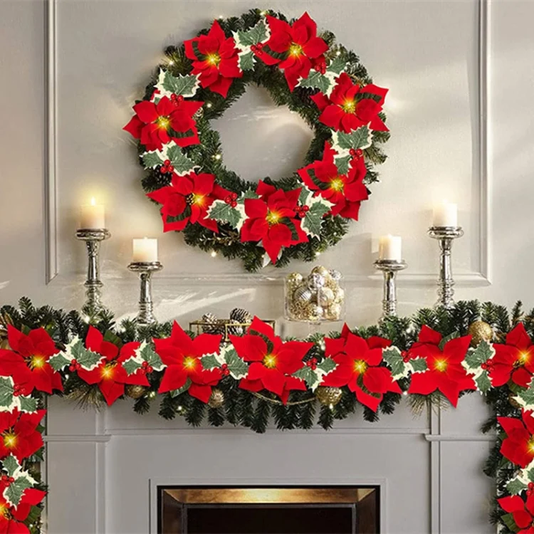 TBD06055441_B1.webp Safflower + Red Fruit Christmas Decoration Christmas Flower Lights String LED Colourful Lights Christmas Garland - Image 2