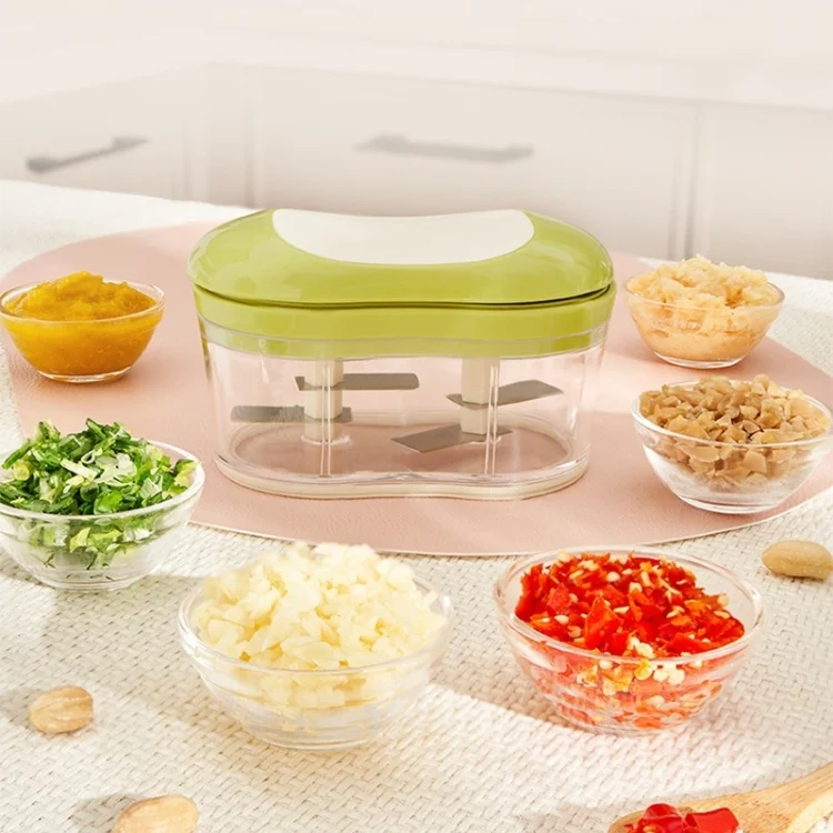 Hand-pushed Garlic Cutter Manual Food Processor Vegetable Chopper