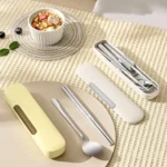 Portable Spoon Chopsticks Cutlery Set with Storage Box For Students, Office Workers and Camping - Image 2