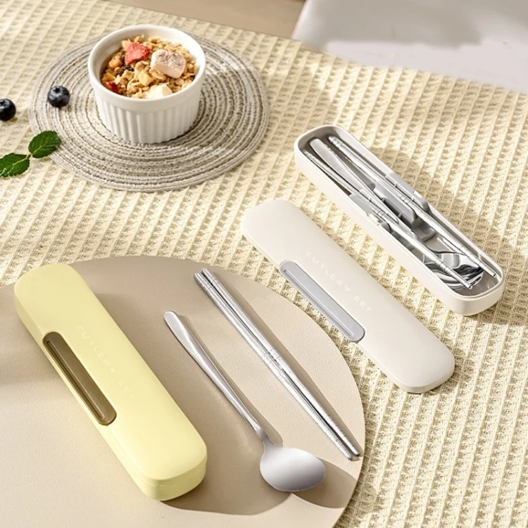TBD06055451_B1.webp Portable Spoon Chopsticks Cutlery Set with Storage Box For Students, Office Workers and Camping - Image 2