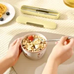 Portable Spoon Chopsticks Cutlery Set with Storage Box For Students, Office Workers and Camping - Image 5
