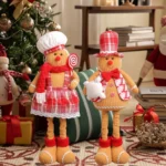 Christmas Decoration Ornament Gingerbread Man Retractable Window Figurine - Image 2