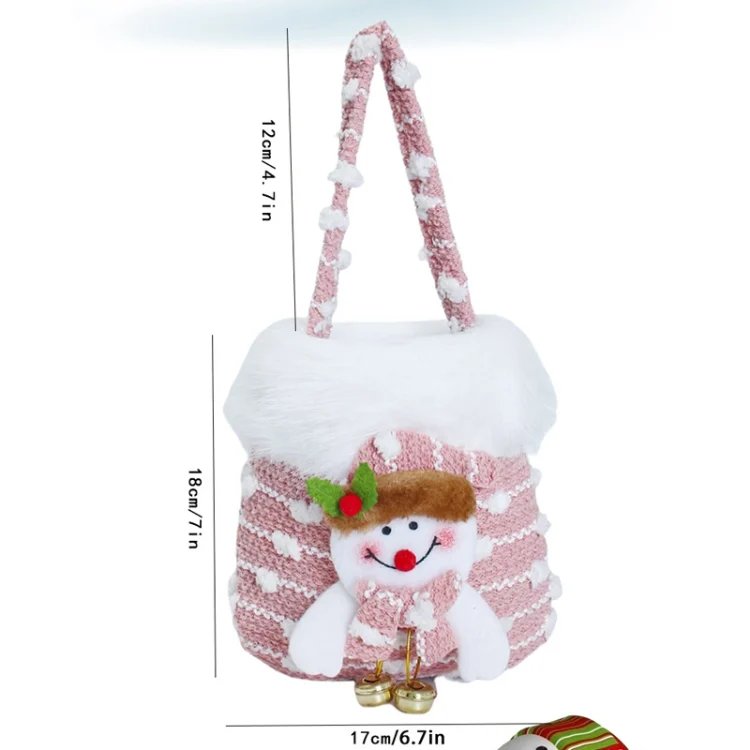 TBD06055463_B6.webp Knitted Velvet Gift Bag For Christmas Presents With Handle And 3D Doll Decoration - Image 7