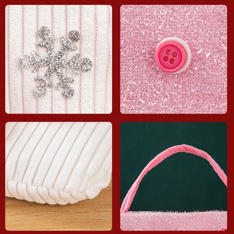 TBD06055468_B5.webp Pink Series Plush Gift Bags for Christmas Presents with Drawstring - Image 6