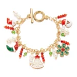 Christmas Tree Santa Claus Charm Bracelet