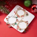 Christmas Tree Santa Claus Charm Bracelet - Image 2