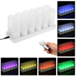 12pcs /Set Rechargeable Candle Lamp Colorful Lighting Romantic Holiday Light with Remote Control