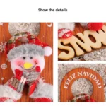 Christmas Cartoon Door Handle Wooden Plaque Hanging Decoration - Image 3
