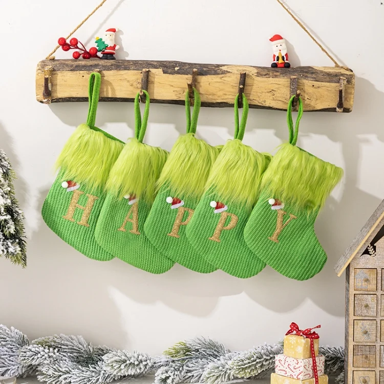 TBD06055550_B2.webp Knitted Letter Christmas Sock DIY Home Hangings - Image 3