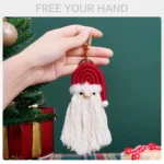 Holiday Cartoon Cute Santa Claus Bag Ornament Keychain Pendant - Image 3