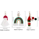 Holiday Cartoon Cute Santa Claus Bag Ornament Keychain Pendant - Image 6