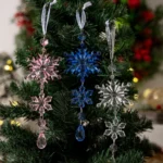 Acrylic Double Layer Snowflake Ice Cream Hanging Christmas Decoration Supplies - Image 2