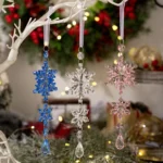 Acrylic Double Layer Snowflake Ice Cream Hanging Christmas Decoration Supplies - Image 3