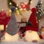 Knitted Pointed Hat Gnome Figurine With Lights Christmas Decorations - Image 5