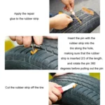 46pcs /Set Car Tubeless Tire Repair Needle Rubber Strip Valve Tip Needle-nosed Pliers Tool Set - Image 11
