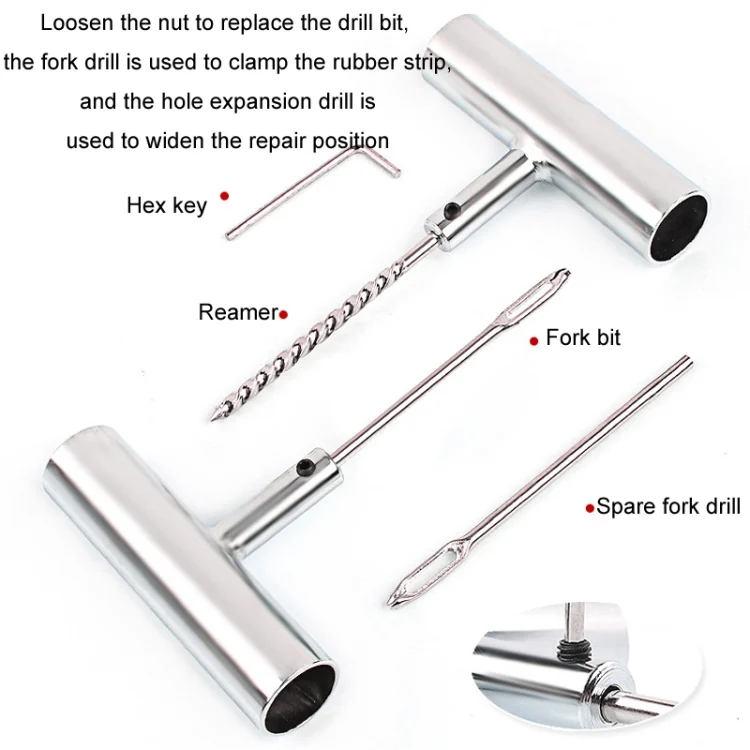 TBD06055588_B4.webp 46pcs /Set Car Tubeless Tire Repair Needle Rubber Strip Valve Tip Needle-nosed Pliers Tool Set - Image 5