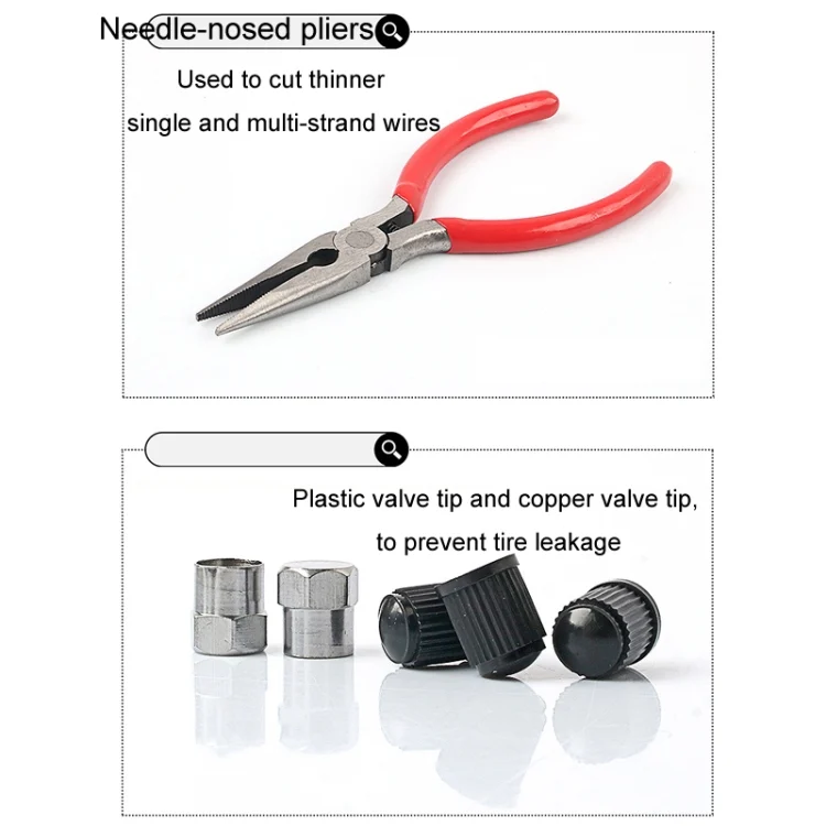 TBD06055588_B7.webp 46pcs /Set Car Tubeless Tire Repair Needle Rubber Strip Valve Tip Needle-nosed Pliers Tool Set - Image 8