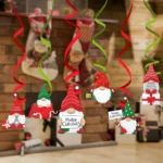 Christmas Cartoon Spiral Pendants Party Scene Decorations - Image 4