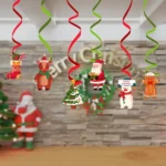 Christmas Cartoon Spiral Pendants Party Scene Decorations - Image 5