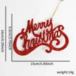 2pcs Christmas Shiny Letter Pendants Christmas Tree DIY Decorations - Image 2