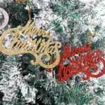 2pcs Christmas Shiny Letter Pendants Christmas Tree DIY Decorations - Image 4