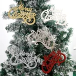 2pcs Christmas Shiny Letter Pendants Christmas Tree DIY Decorations - Image 5