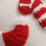 Simple Christmas Tufted Pillowcase Circle Velvet Trimmed Cushion Cover, Pillow Core Not Included - Image 3