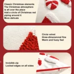 Simple Christmas Tufted Pillowcase Circle Velvet Trimmed Cushion Cover, Pillow Core Not Included - Image 5