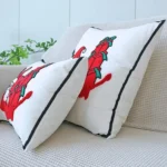 Christmas Embroidery Pillowcase Canvas Sofa Cushion Cover, Pillow Core Not Included - Image 4