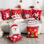 45x45cm Christmas Decoration Pillowcase Cartoon Printing Embroidery Pillow Cushion, Pillow Core Not Included - Image 2