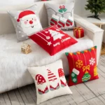 45x45cm Christmas Decoration Pillowcase Cartoon Printing Embroidery Pillow Cushion, Pillow Core Not Included - Image 3