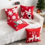 45x45cm Christmas Decoration Pillowcase Cartoon Printing Embroidery Pillow Cushion, Pillow Core Not Included - Image 4