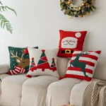 45x45cm Christmas Pillowcase Holiday Home Decoration Pillow Cover, Pillow Core Not Included - Image 2