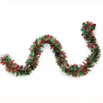 20pcs /Pack 2m x 9cm Christmas Red & Green Wide Cut Tinsel Garland For Holiday Decor - Image 2