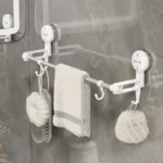 Suction Cup Towel Rack Home Rotating Shelf Kitchen Bathroom Storage Hanger Movable Hooks - Image 2