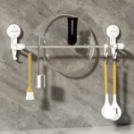 Suction Cup Towel Rack Home Rotating Shelf Kitchen Bathroom Storage Hanger Movable Hooks - Image 11