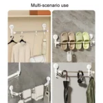 Suction Cup Towel Rack Home Rotating Shelf Kitchen Bathroom Storage Hanger Movable Hooks - Image 13