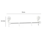 Suction Cup Towel Rack Home Rotating Shelf Kitchen Bathroom Storage Hanger Movable Hooks - Image 3