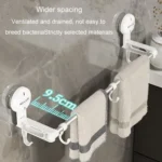 Suction Cup Towel Rack Home Rotating Shelf Kitchen Bathroom Storage Hanger Movable Hooks - Image 6
