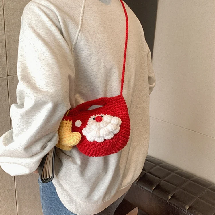 TBD0605565801A_1.webp Christmas Handmade Woolen Knitting Bag Santa Claus Finished Bag - Image 8