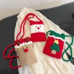 Christmas Finished Wool Crochet Mobile Phone Bag Shoulder Crossbody Bag - Image 2